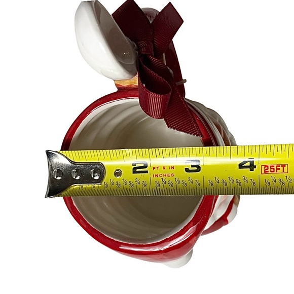 New Holiday Time 100% Earthenware Santa Claus & Stirring Spoon Mug Set - Picture 7 of 11